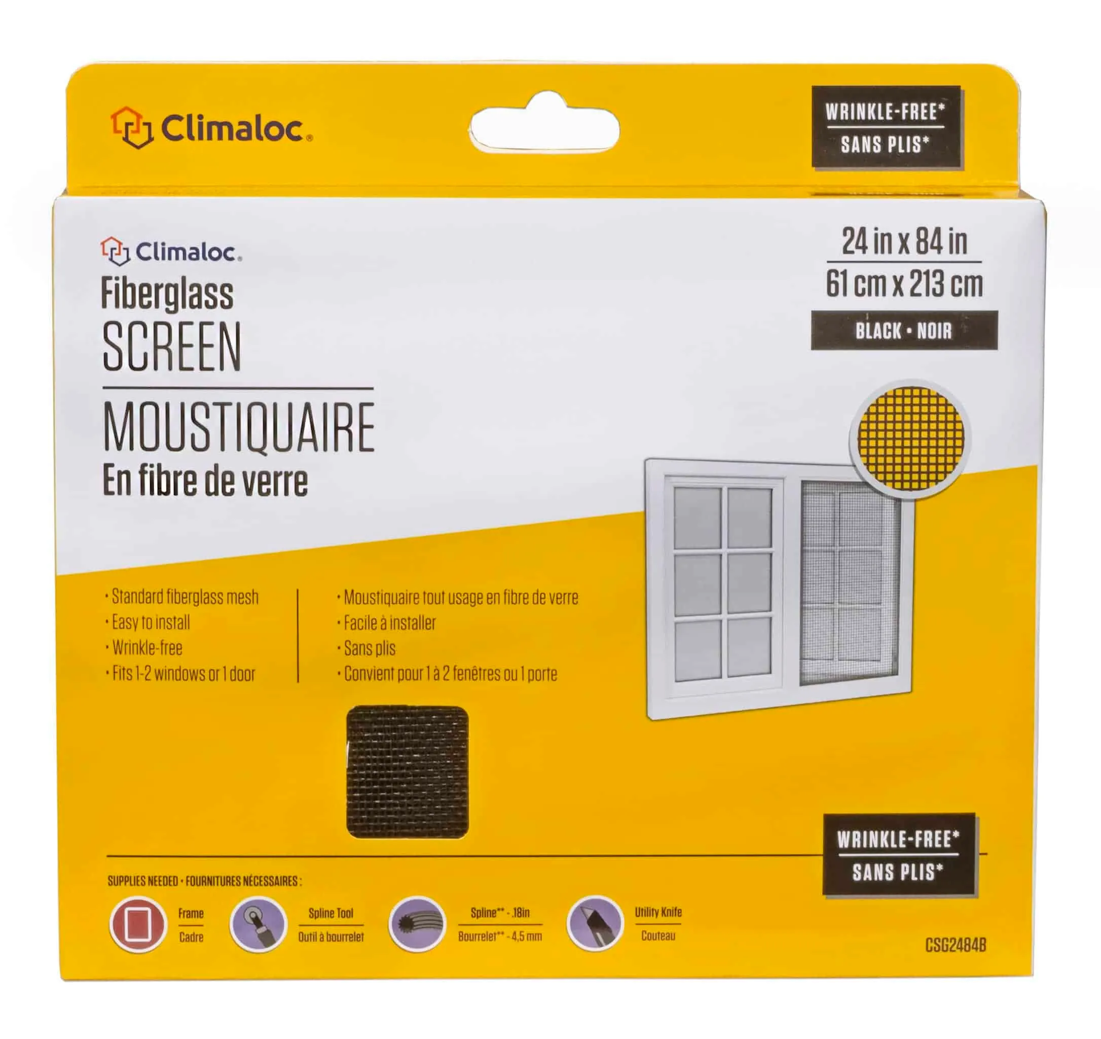 Fiberglass Screen 24in x 84in Black Climaloc Solutions